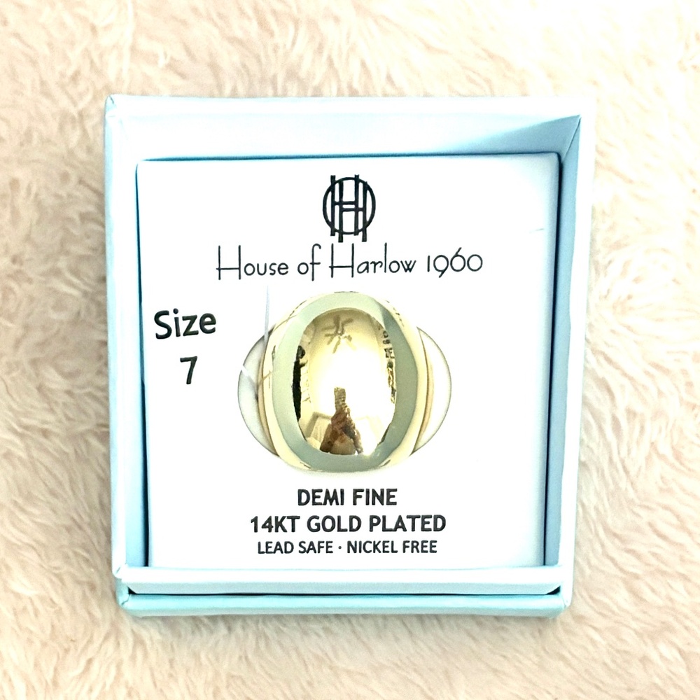 House of Harlow 1960 Gold Statement Ring